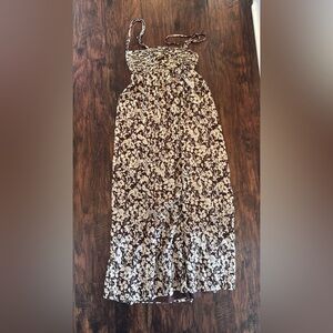 Abercrombie & Fitch Brown and Cream Floral Maxi Dress